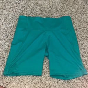 Forest green biker shorts